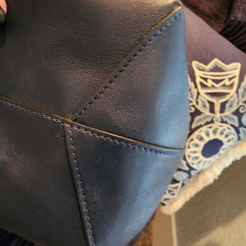 Tory Burch Leather Block T Brogue Tote - Picture 7 of 14